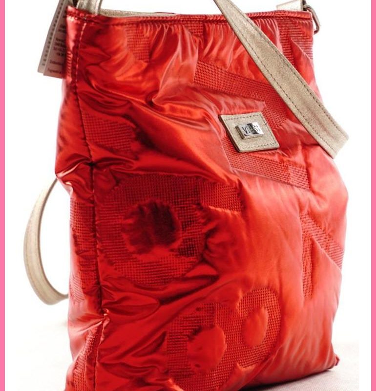 VIA55 női keresztpántos táska vízhatlan anyagból, piros shoppertaska-hu b