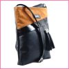VIA55 női keresztpántos táska felül velúr, rostbőr, barna shoppertaska-hu b