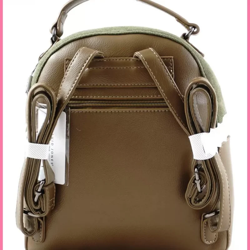 David Jones női hátitáska velúr felső résszel, műbőr, khaki shoppertaska-hu 3