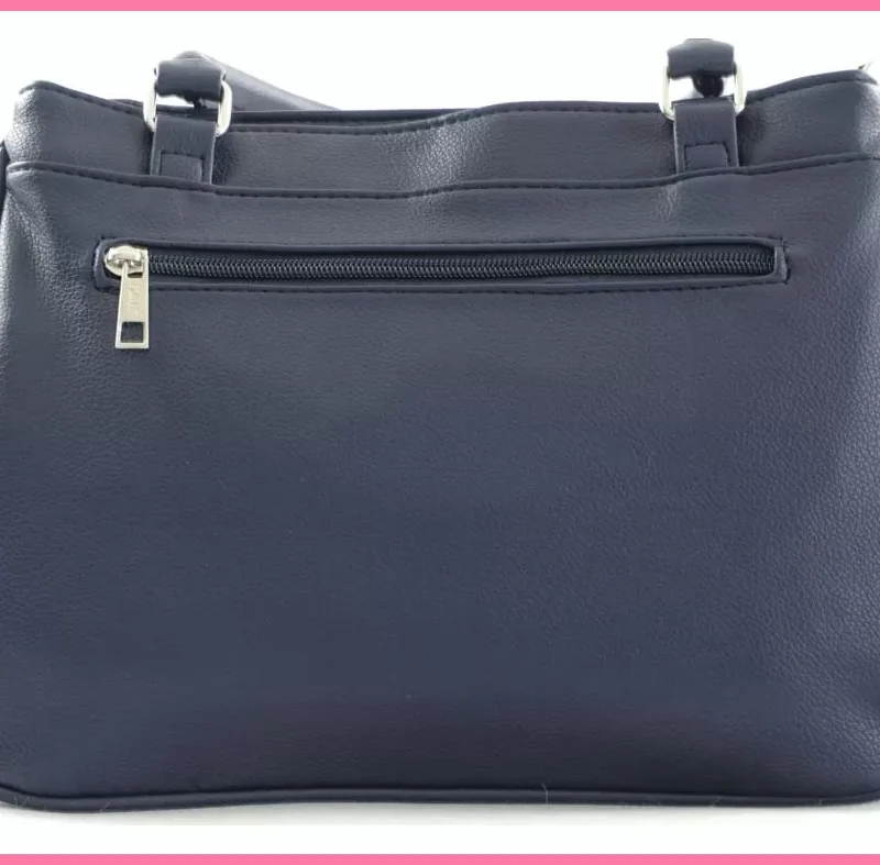 Duplarekeszes női kézitáska, műbőr, kék shoppertaska-hu 3