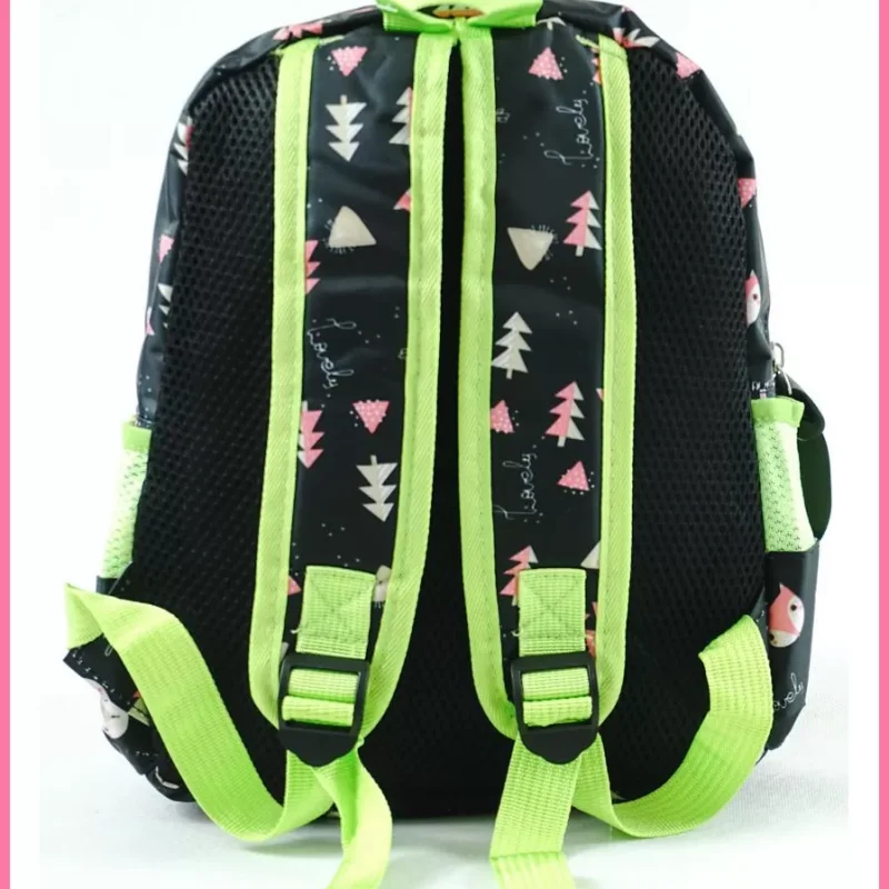 Gyerektáska kisállatos mintával, poliészter, fekete shoppertaska-hu 3