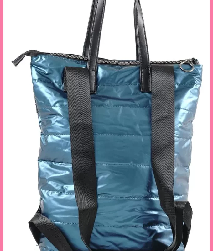 Női hátitáska (kézitáskaként is hordható), vízhatlan, kék shoppertaska-hu 3