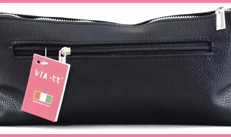 VIA55 női keresztpántos táska széles fazonban, rostbőr, vörös shoppertaska-hu 3