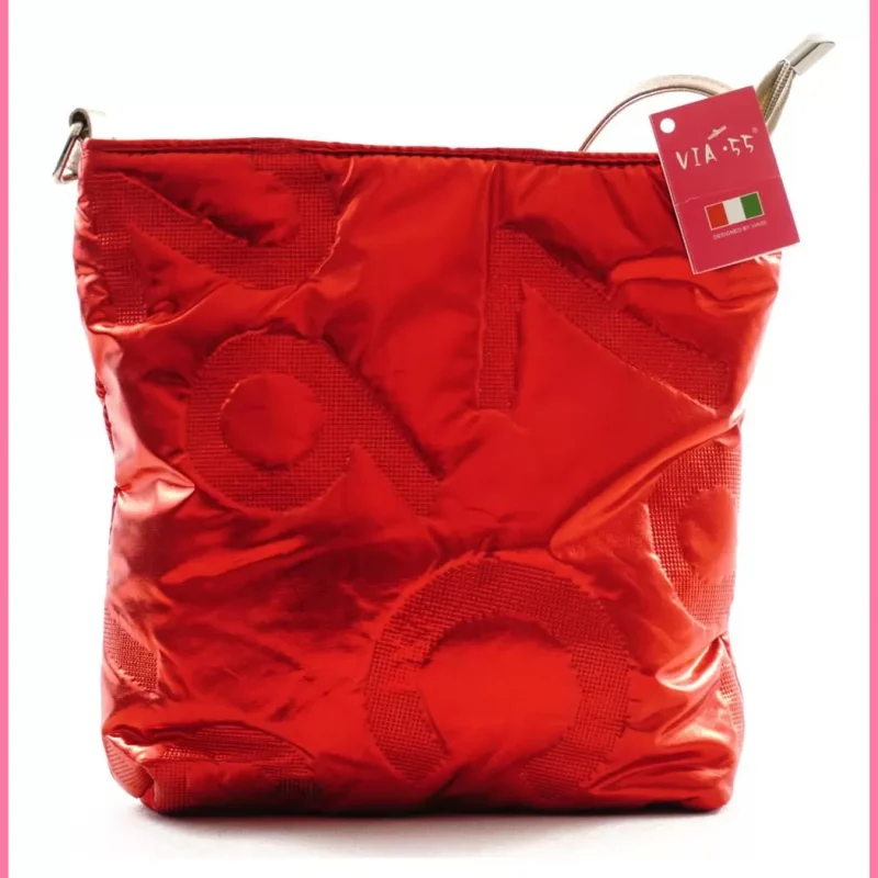 VIA55 női keresztpántos táska vízhatlan anyagból, piros shoppertaska-hu 3