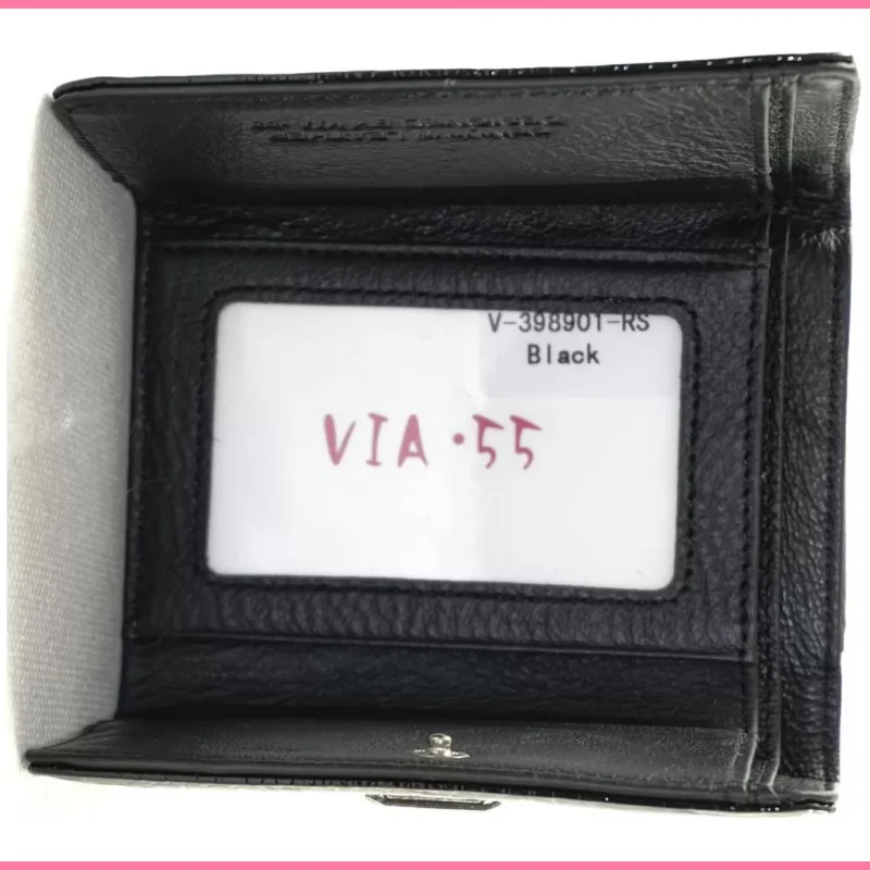 VIA55 női pénztárca, rövid fazon, bőr, fekete shoppertaska-hu 5